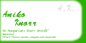 aniko knorr business card